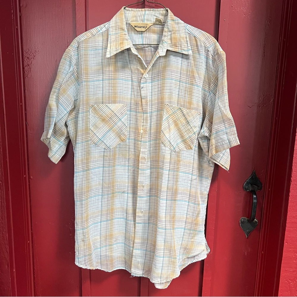 Vintage 70’s Wedgefield Mens Size M Button Up Shirt